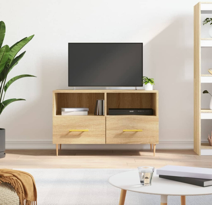 TV-benk sonoma eik 80x36x50 cm konstruert tre