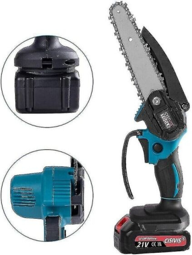 4/6 Mini Kordløs Motorsag Elektrisk Enhånds Sag Trebeskjærer med Batterier - scntcv 6 TOMMER BARE 2 STK Kjede 6 INCH ONLY 2PCS Chain