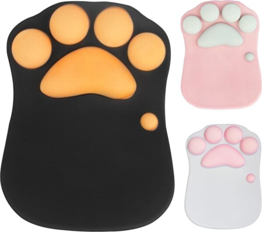3D søt musematte datamaskin anime myk katt pote musematter håndledsstøtte komfort silikon minneskum spillmusematte matte