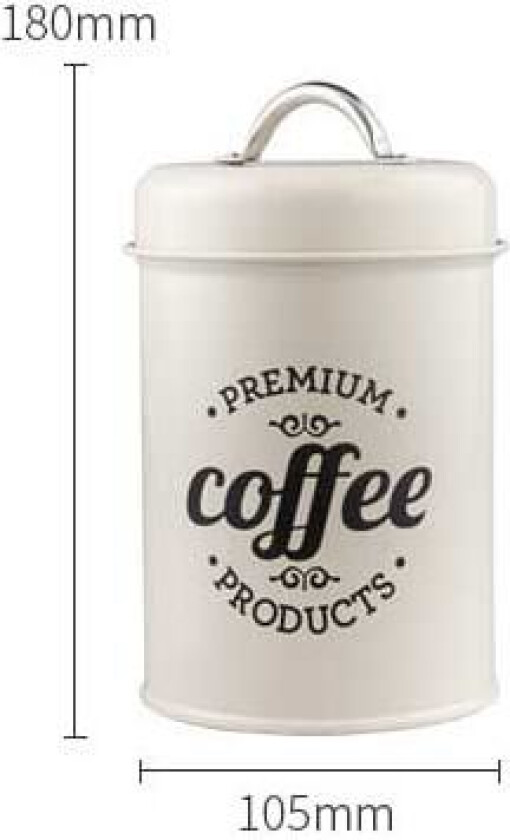 Bilde av (Elfenben) Godteriboks Kaffe og lufttett Kaffebeholder Rund Kaffeboks Kaffeboks Sukker Oppbevaringsboks Teposebeholder Løs Teglass 18*10.5CM hvit