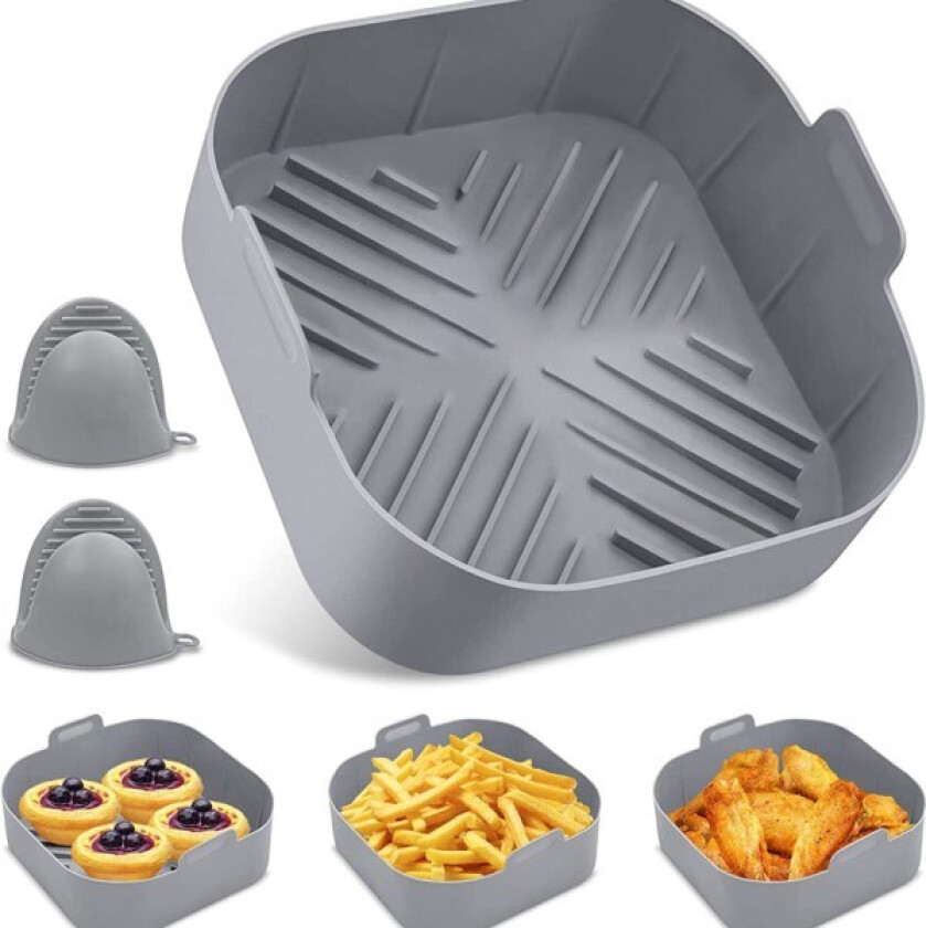 21x7cm, 3-pak silikonformer for airfryer, tilbehør til frityrkoker
