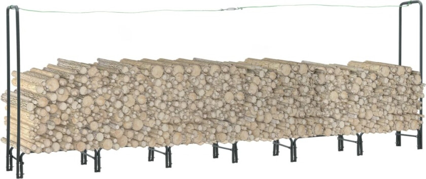 Vedstativ antrasitt 360x35x120 cm stål