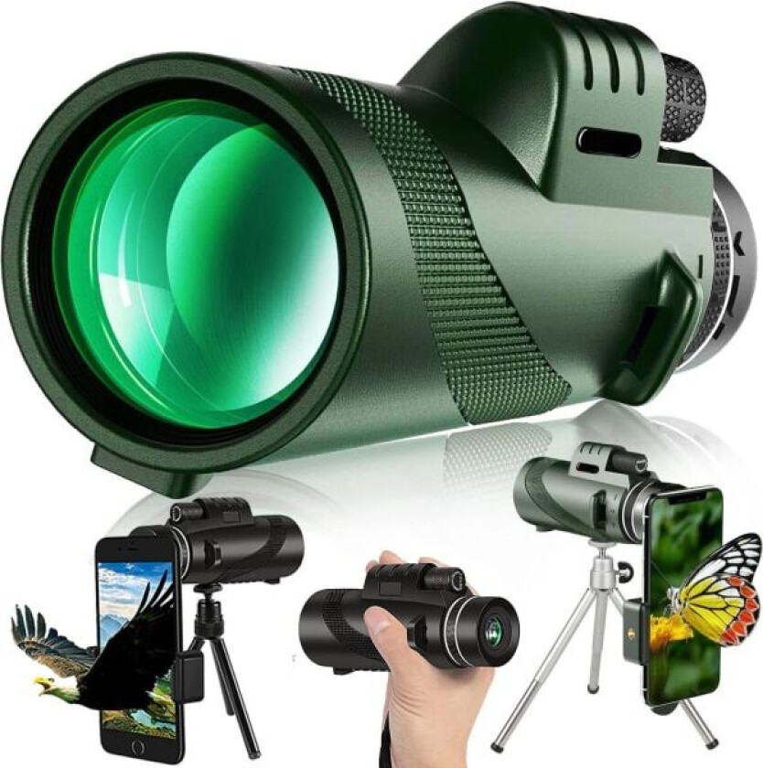 80x100 Monocular-Telescope High Powered Monocular for Adults Monocular for Smartphone Adapter Monocular Telescope Hunting Wildlife Bird Watching Trave