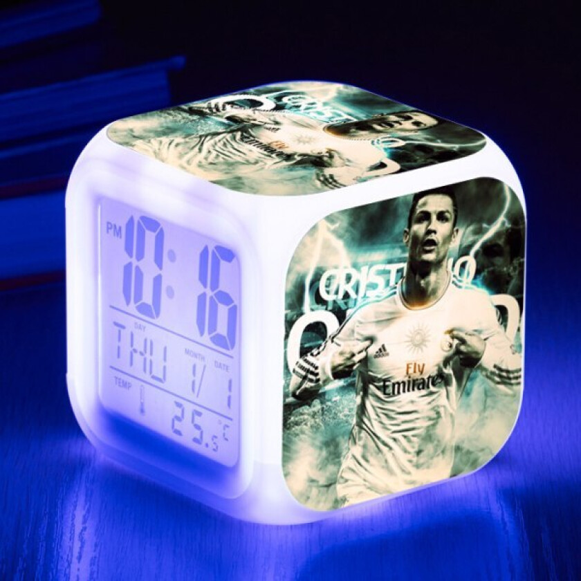 Fotball-VM - Ronaldo digital vekkerklokke, fargerik 8CM