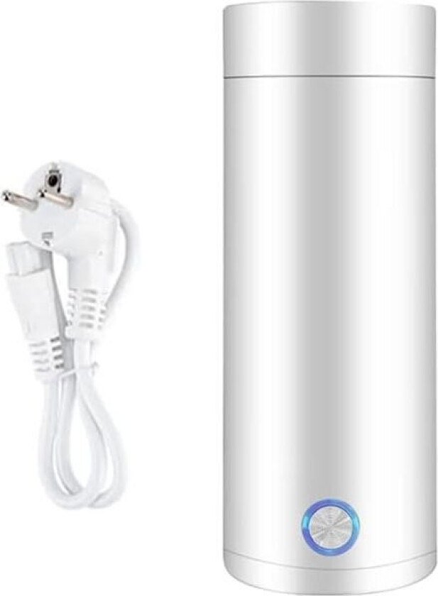 Mini vannkoker og mini termos, bærbar elektrisk vannkoker, bærbar elektrisk reisesyke White White