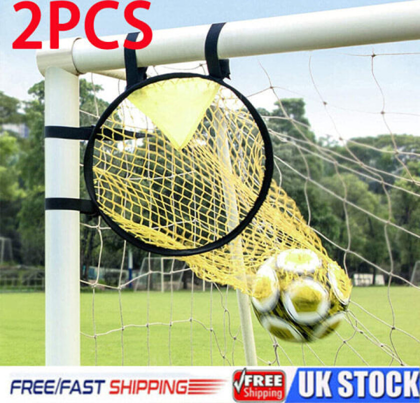 2x Fotball Topshot Fotball Trening Skyting Mål Fotball Mål Nett Nytt Gult