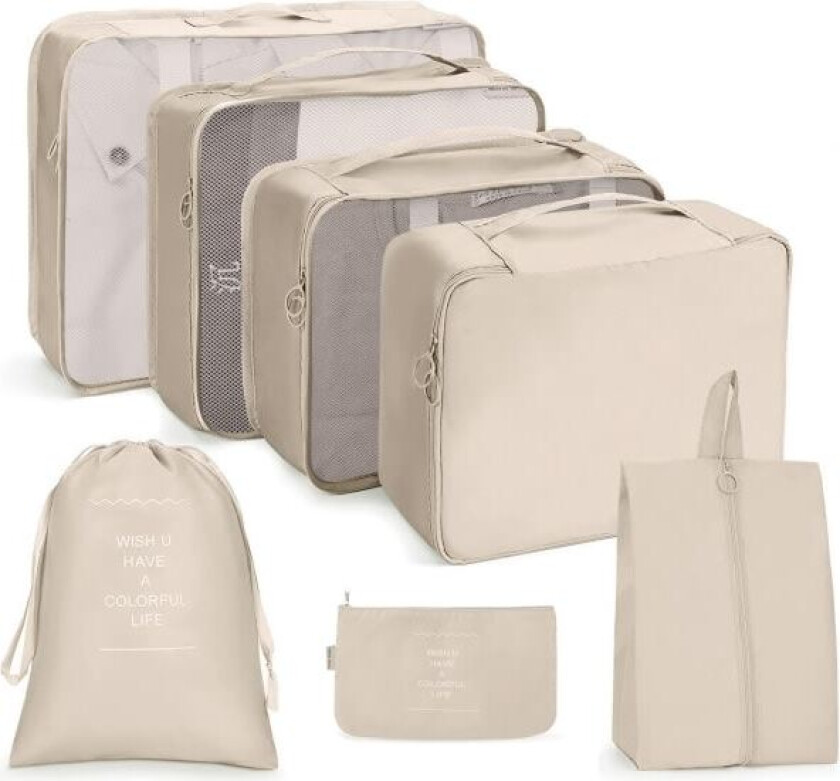 Pakkekuber for koffert 7 stk/sett Reisepakkekuber