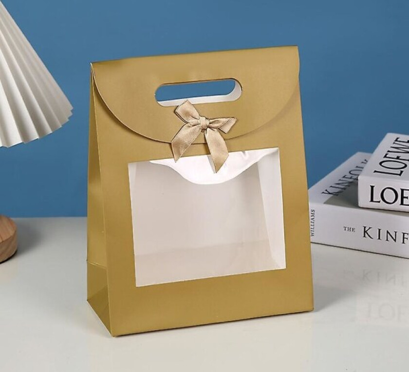 Sterk papirstand opp gavepose, 26 cm x 19 cm x 9 cm pakke med 12