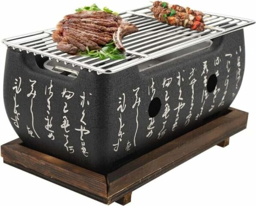 Japansk kullgrill, bærbar bordgrill med bunnplate