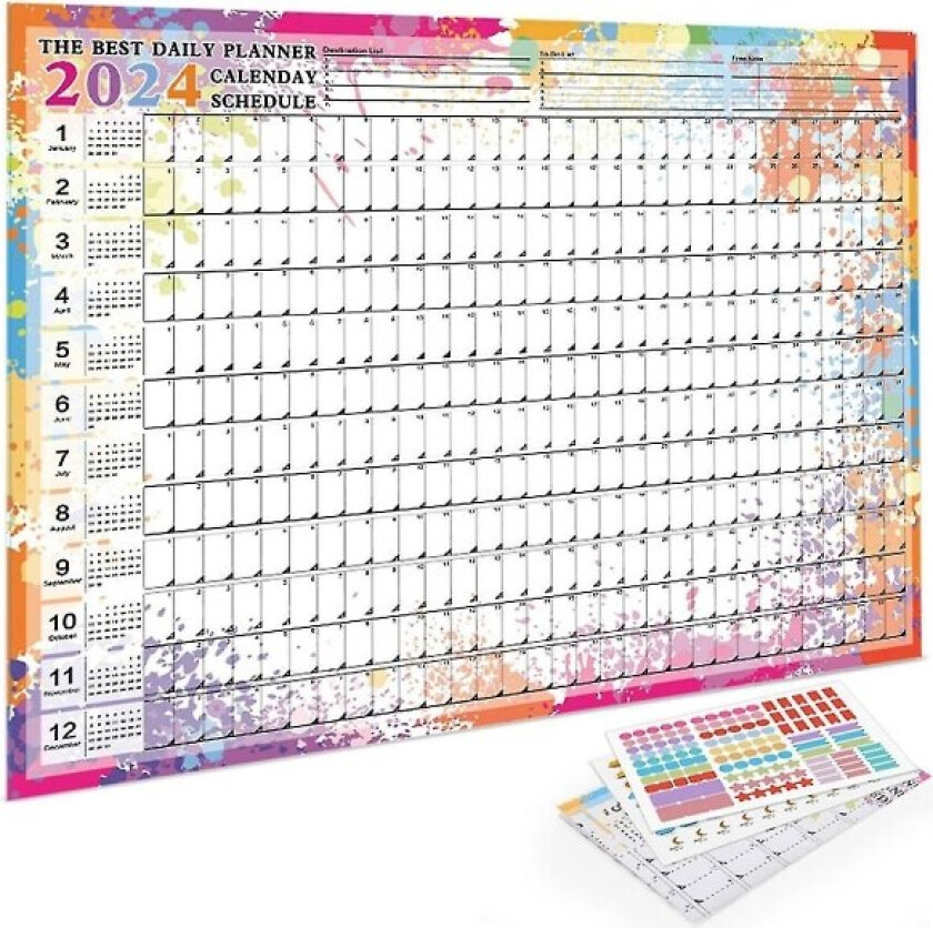 Veggplanlegger,veggkalender 2024 Årsplanlegger 2024 Årsplanlegger 2024 Veggplanlegger-a(Fotofarge)