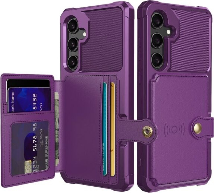 Samsung Galaxy A55 5G - Lommebokdeksel i PU-lær med magnetisk Lila