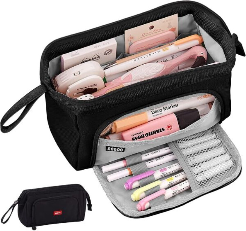 Pennal med stor kapasitet, pennal med håndtak, skolepenn