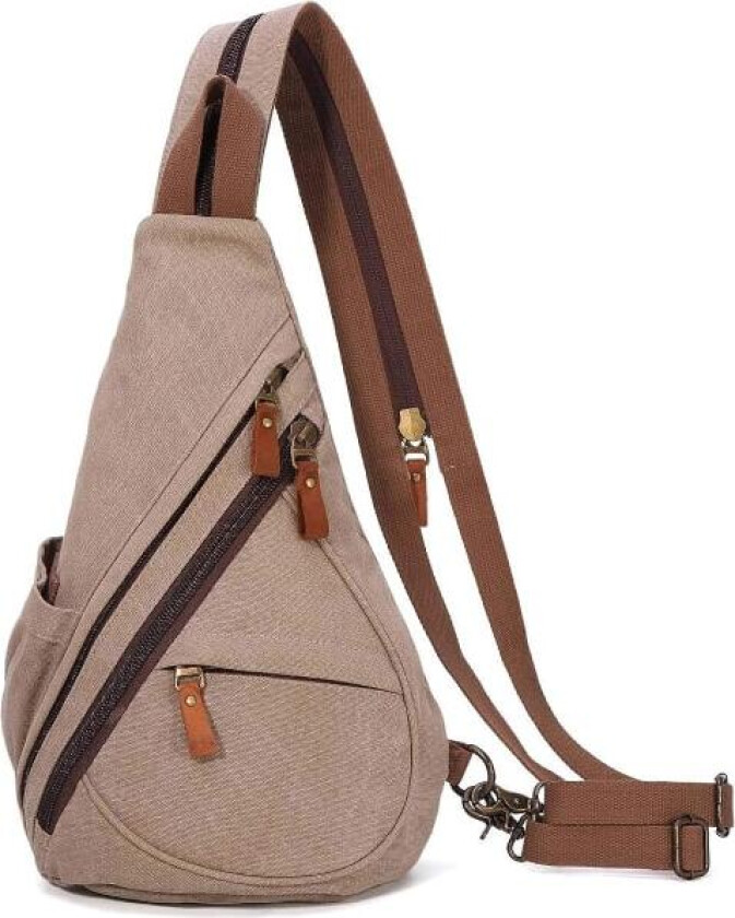 Canvas Sling Bag - Liten Crossbody ryggsekk Skulder Casual Daypack ryggsekk for Menn Kvinner