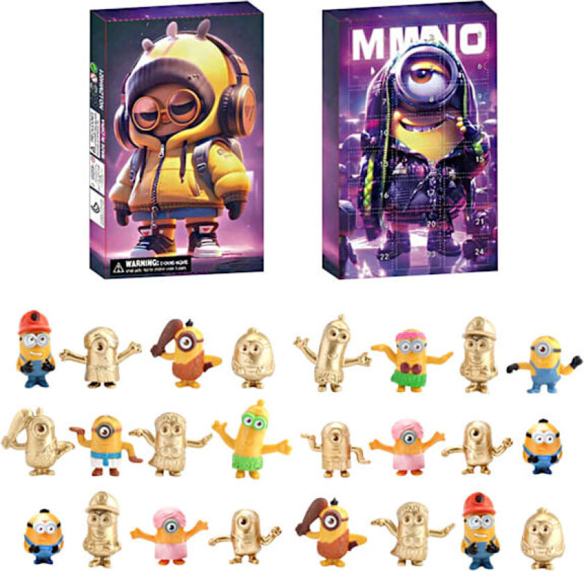Festival Adventskalender 2024 Halloween Minions Blind Box, 24 stk Overraskelsesgaver Søte Figurmodeller Leke