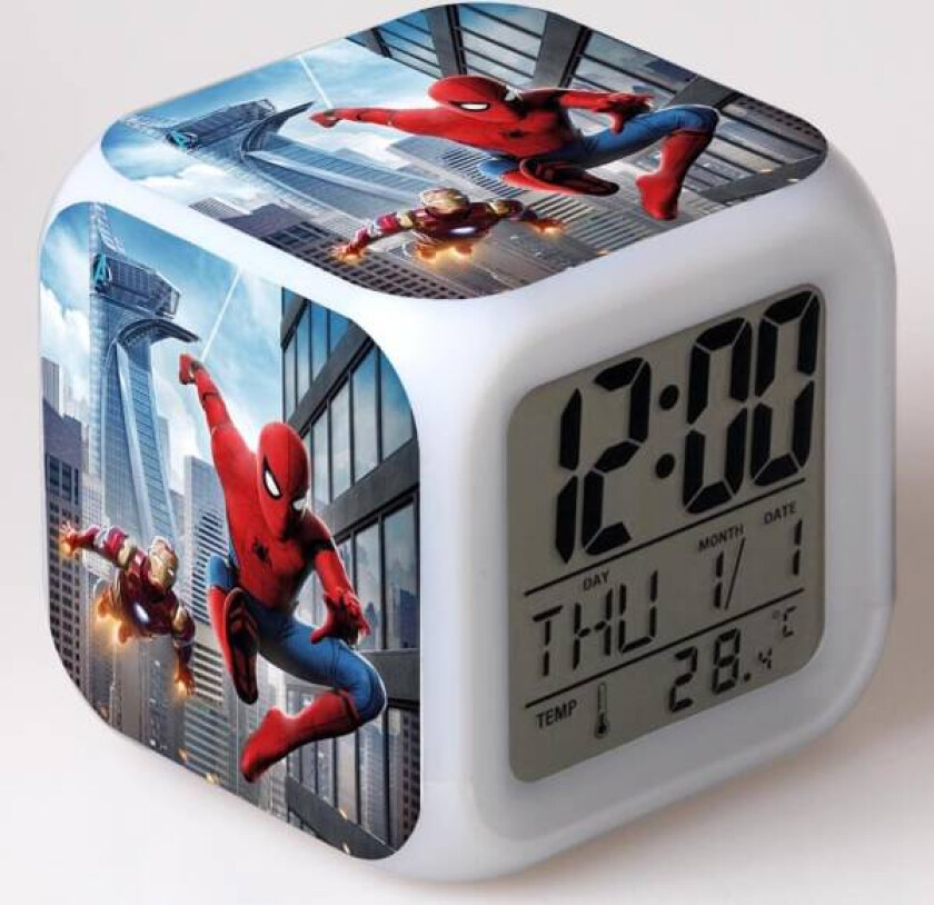 Led Luminous Digital Vekkerklokke - Spiderman Digital Vekkerklokke