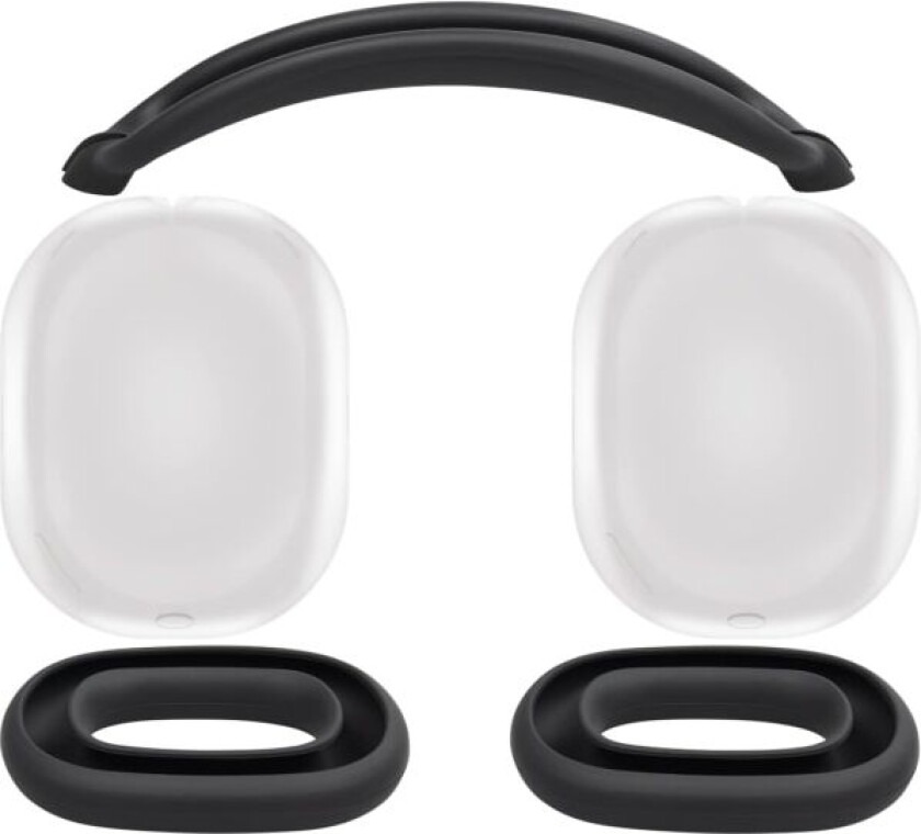 Beskyttelsessett for AirPods Max, Hodebåndsdeksel + TPU-deksel + Silikonøreputer, Svettebestandig Tilbehør, Lett å Vaske, Anti-Riper