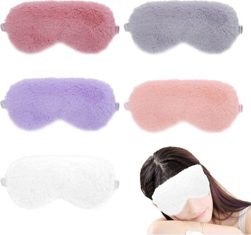 5 stk sovemaske, plysj øyemaske, sovemaske for reise, pluss