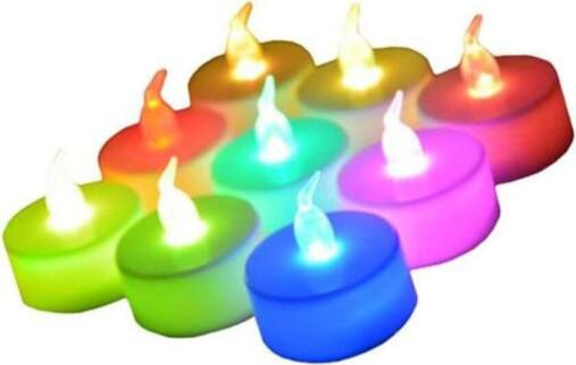 Flammeløse LED-lys, 24 LED-teljus, flimrende telys, varmt hvitt