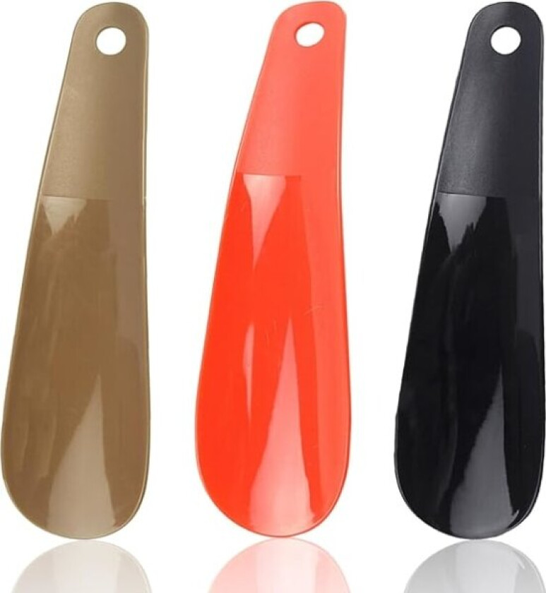 3 stk skohorn, 16 cm skohorn i plast for menn, kvinner og eldre, små reiseskohorn for universalsko, svart, gull, rød