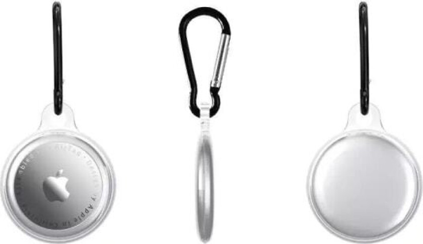 2-pack Airtag-skall - TPU Clear - med nøkkelring - Beskyttelsesveske Transparent