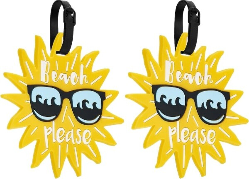 Bagasjelapper 2-pakning, bagasjelapper koffert ID-etiketter visittkortholder/reise-ID-bagasjelapp (sol)