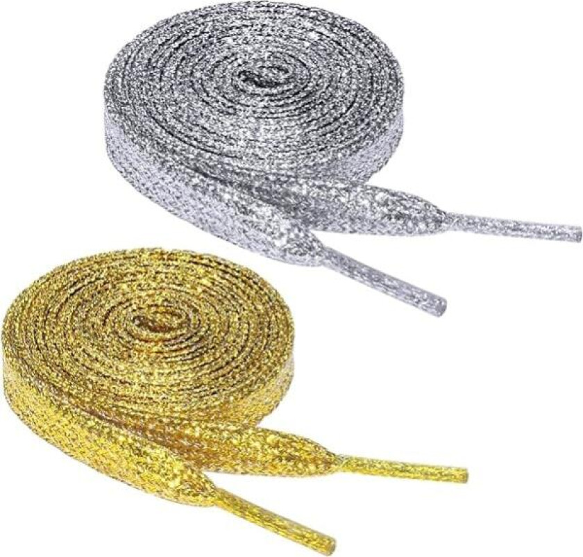 2 par glitrende flate skolisser, skinnende metalliske skolisser, 10mm Re