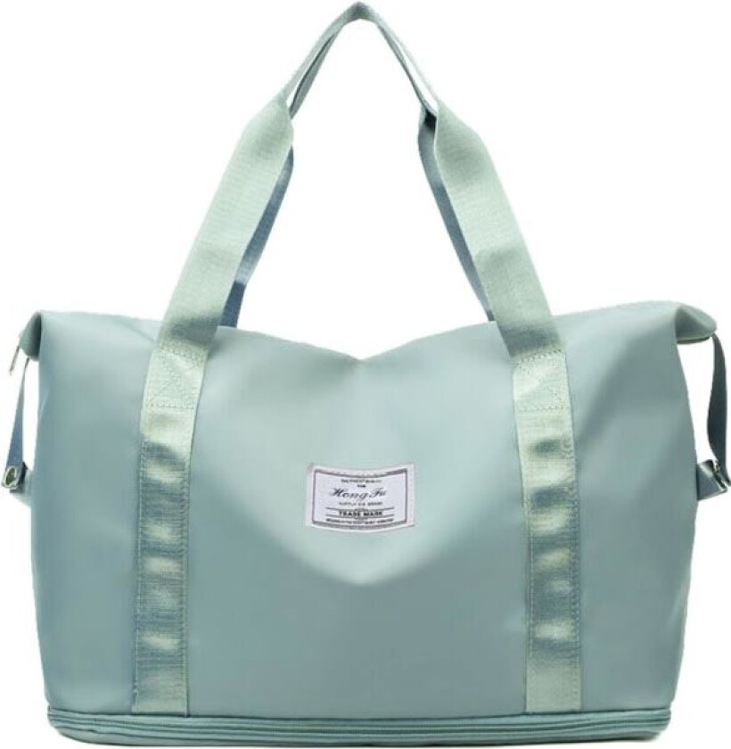 IC Reseväske for kvinner Utvidbar sportsbag Gym Bag Stor lettvekt skulderbag Weekender vanntett bag (grønn)
