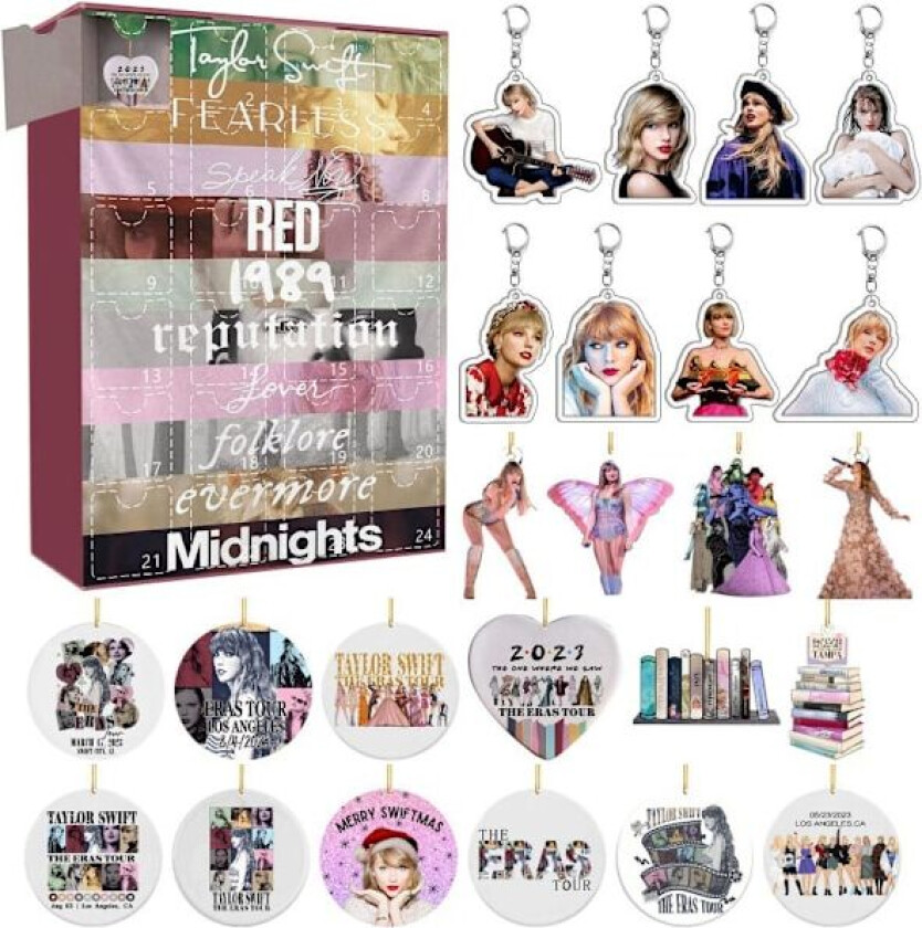 Taylor Swift blindboks julekalender med 24 gaver, pynt og nøkkelring GJ185-001 Blind Box