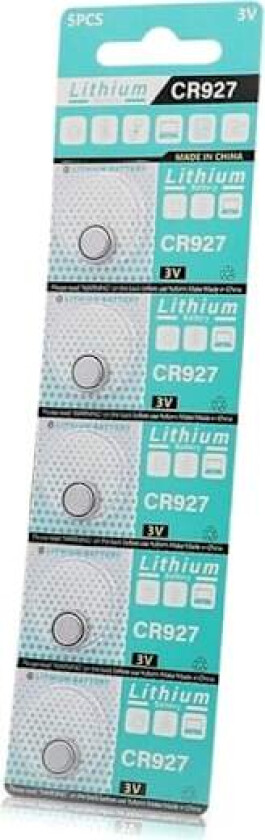 5/10/20 stk CR927 knappcellebatterier 3V litiumbatterier CR 927 for klokker Miniregnere og fjernkontrollleker 5 stykker per kort