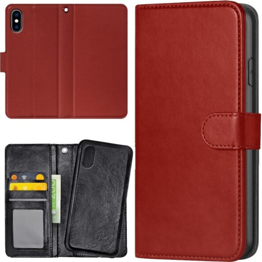 iPhone XR - Lommebok Deksel Mørkrød Dark red
