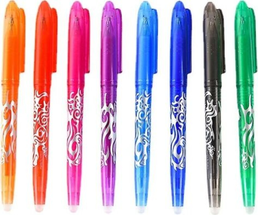 Slettbar Gelpenn, 8 stk Gelpenner Svart Slettbar Kulepenn 0,5 mm Pig Panda Slettbar Gelpenn (FMY)