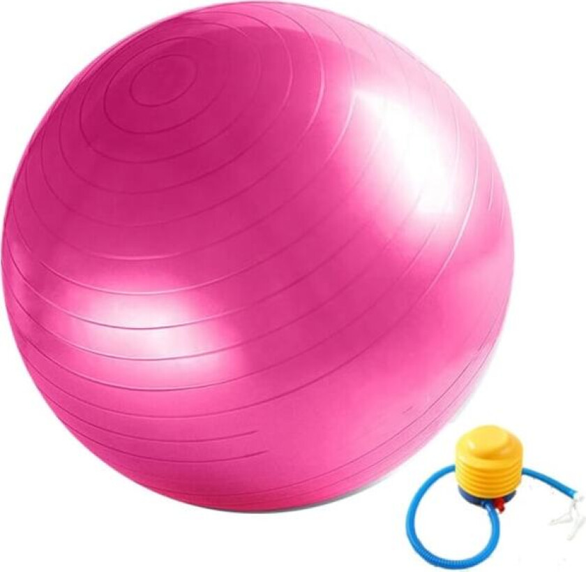 Sports Ball Anti-Burst med Ball Pump Tykk Robust 300 kg Belastningskapasitet Sports Ball Balanse Pilates Yoga Ball for Office Home Gym(65CM Rosa)
