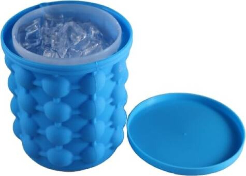 Isbitbeholder / Ishink i Silikon med lufttett lokk Blå