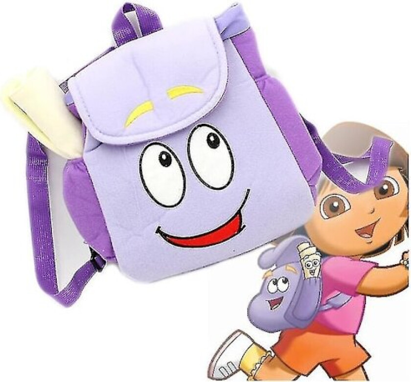 Dora Utforskeren Lilla Plysj Ryggsekk Med Kart Barn Leker Skole Julegaver