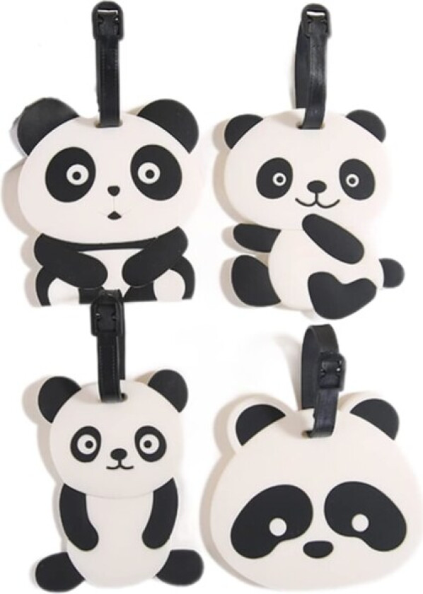 Bagasjelapper 4 stk. Bagasjelapper for kofferter Fleksible silikon Panda koffertlapper med ID-navn adresse