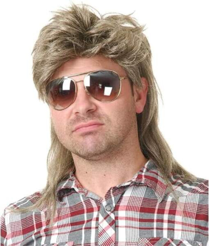 Herre Parykk Blond Mullet 80-talls Mullet Parykk Herre Lang Syntetisk Hår Wi