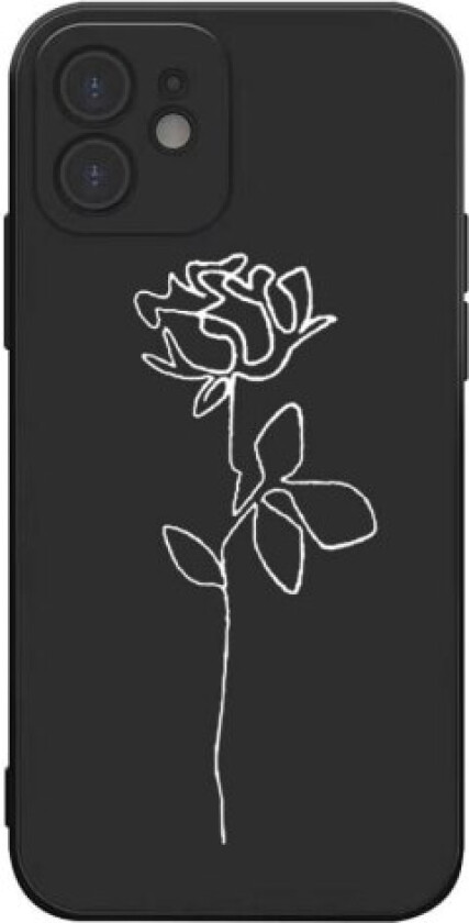 Malt silikondeksel blomst svart for alle iPhone 14-modeller Black one size