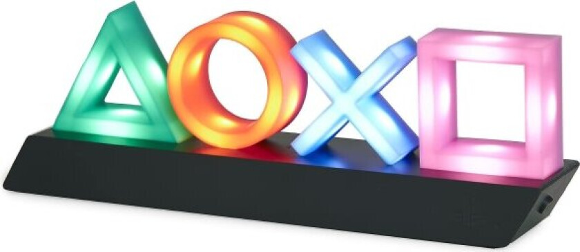 Playstation Ps-knappsymbol Lampa med fargeskiftende funksjon Flerfarget nattlampe White none