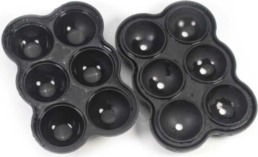 Isbollform i silikon - Isform for runde isbiter, kuler, svart