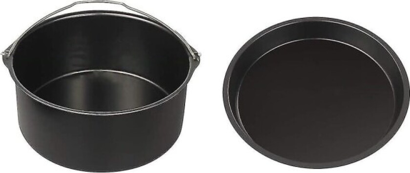 7-tommers Airfryer-tilbehør, 2-pakks bakeware kakebøtte pizzabrett