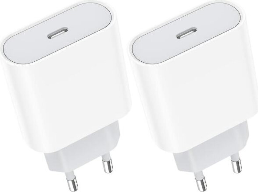 20w 2-pak Usb C Hurtiglader, Usbc Socket Type C Vegg AC Strømadapter