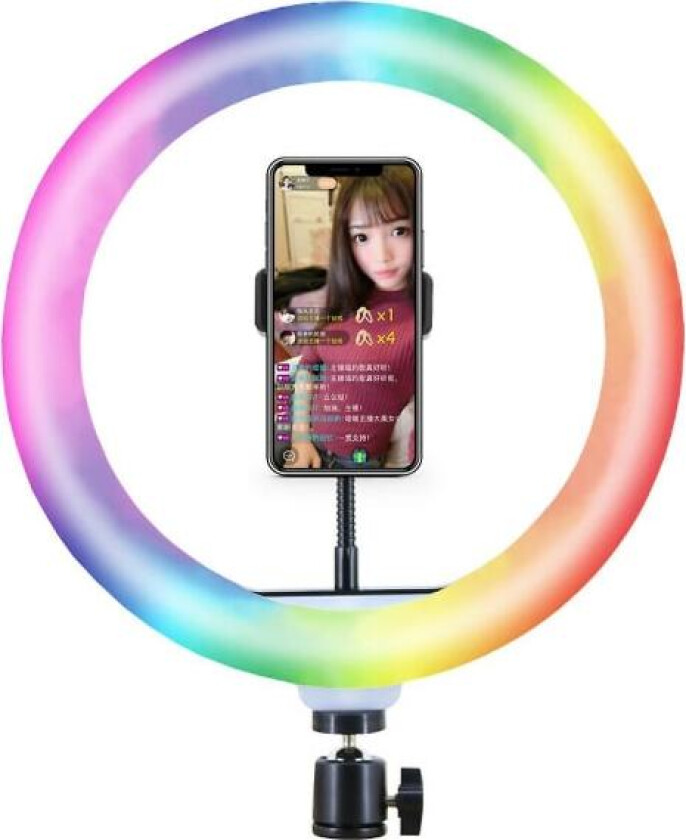10 tommers fylllyssett Rgb lys skrivebordsstativ Selfie ringlys Led syv farger skjønnhetsfylllys (FMY)