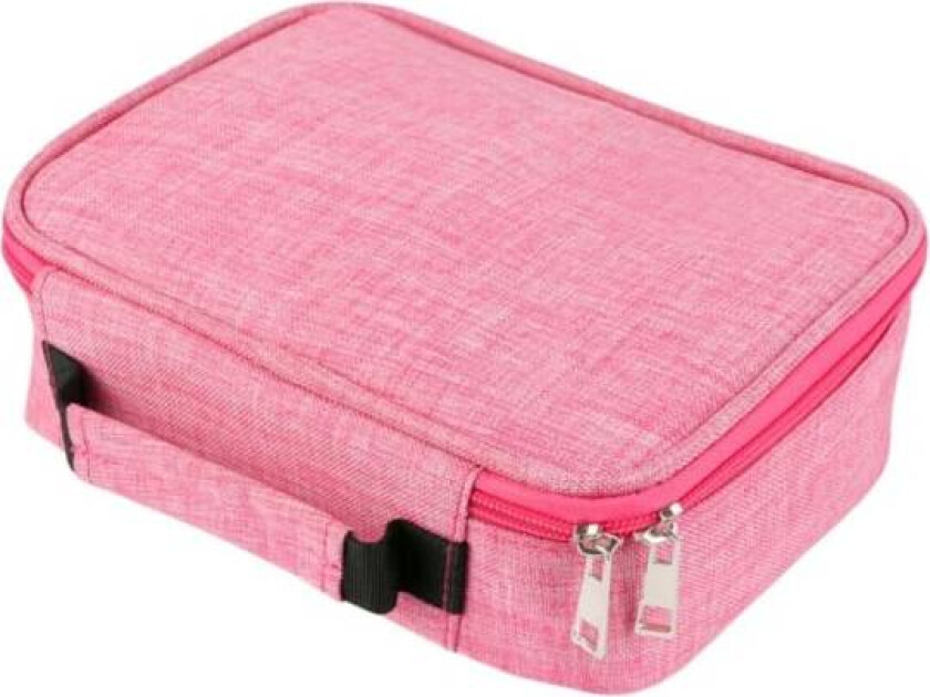 Pennal, 72 spor multifunksjonell stor kapasitet penner etui blyantpose wrap fargeleggingsblyantholder arrangør stasjonær veske (rosa) Pink