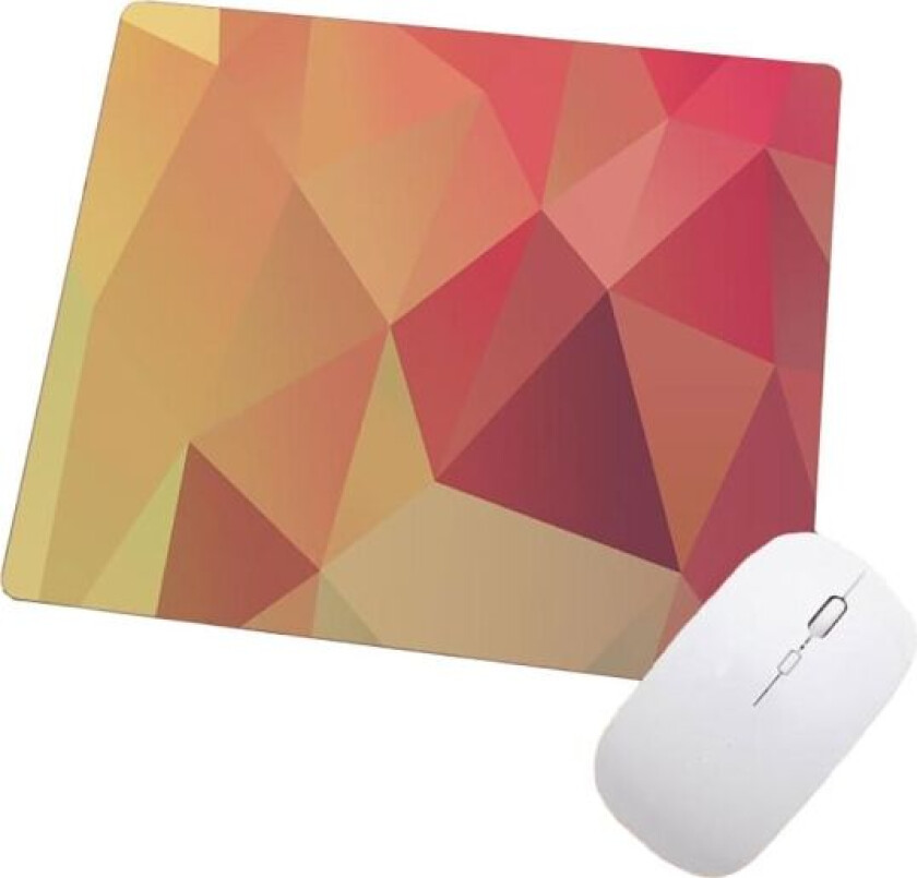 Musematte 22x18 cm - Abstrakt geometrisk rød Red
