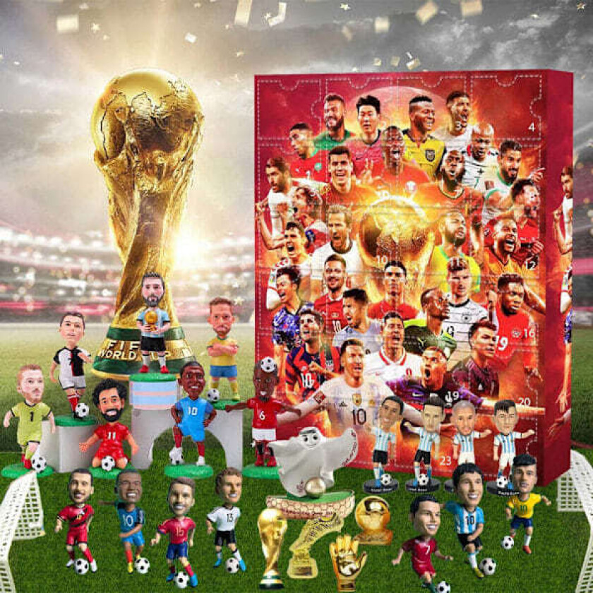 VM-kalender for VM i 2024 - Julekalender med blinde bokser Messi, Cairo, Mbappe, etc.