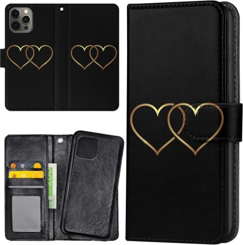 iPhone 14 Pro Max - Lommebok Deksel Double Hearts