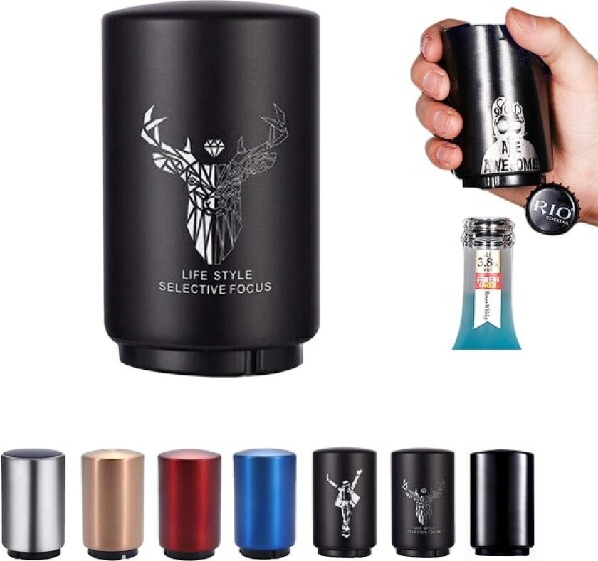 Magnetisk automatisk flaskeåpner, ølgave til menn, trykk ned åpner vin øl brus korkåpner