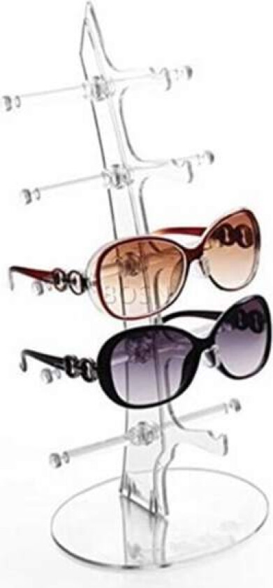 Briller Solbriller Oppbevaring Display Stativ Holder Organizer Etui Visningsstativ for 5 Briller (1 stk transparent)