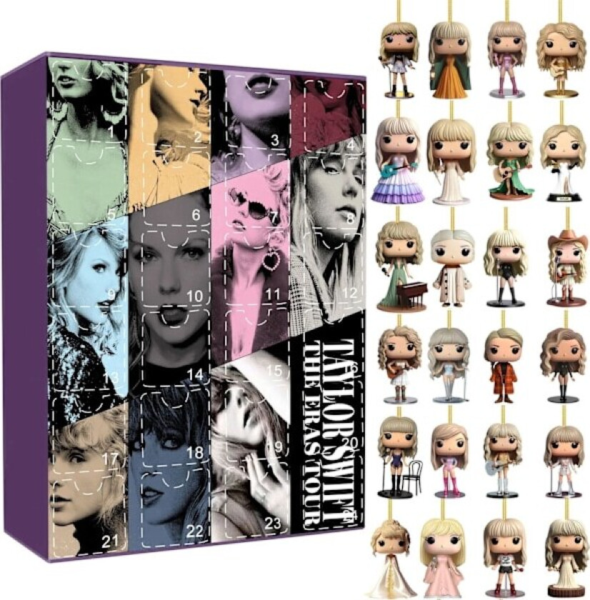 Julekalender for kvinner Taylor Swift Jul Brinquedo Figur Leke Nøkkelring Navidad 24 dagers nedtelling Fan Gave G