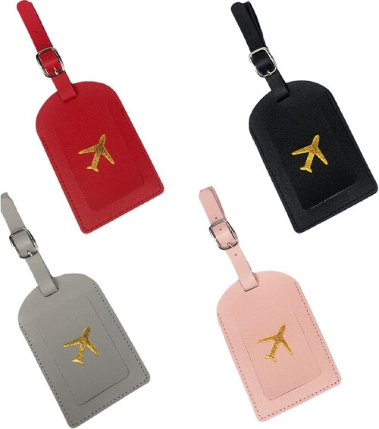 4-pakning skinn bagasjelapper reiseveskelapper bagasjelapp veske